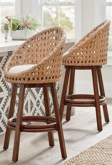 woven counter stool with cushion